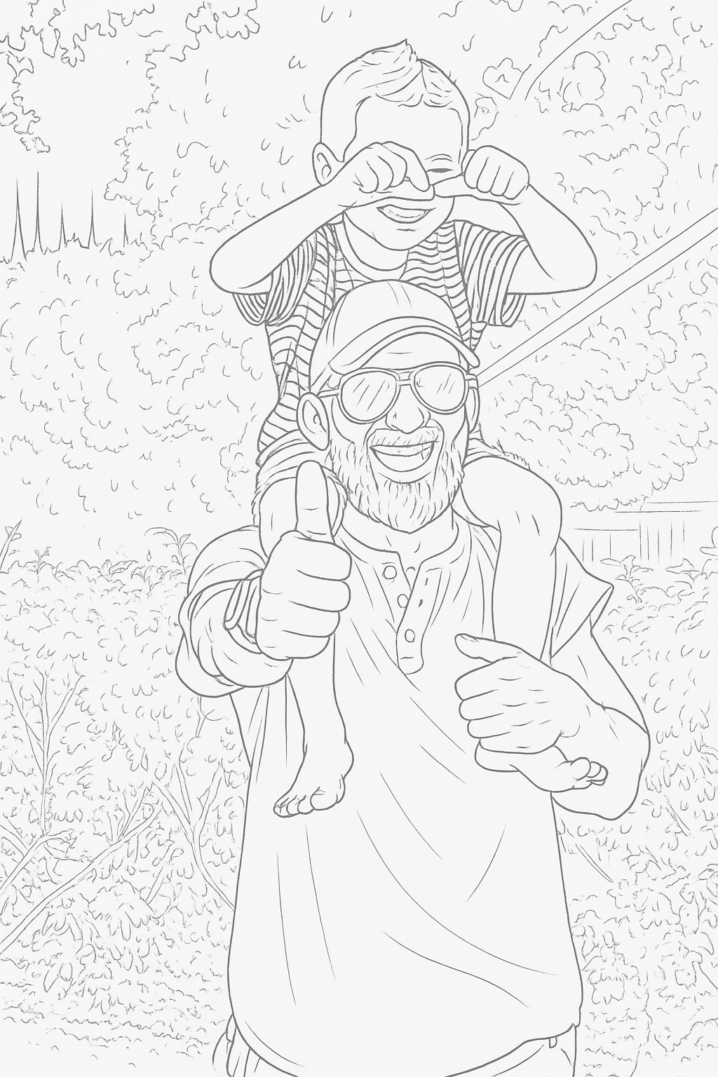 Padre Hijo Coloring